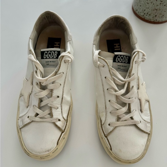 Golden Goose Leather Distressed Accent Sneakers - Picture 2 of 5